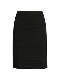 Ottoman-Knit Knee-Length Skirt