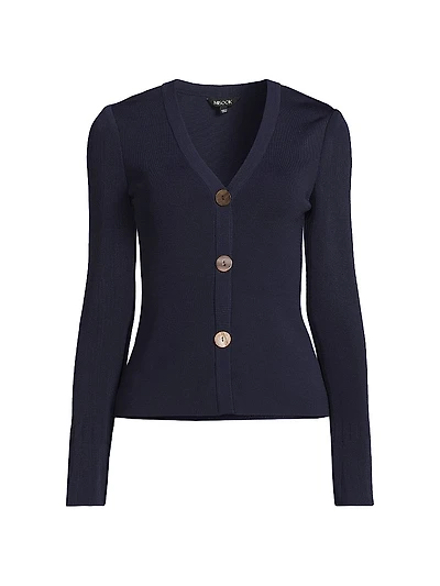 Misook x Lani Lynn Bell-Sleeve Knit Cardigan