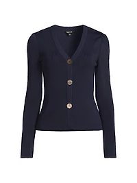 Misook x Lani Lynn Bell-Sleeve Knit Cardigan
