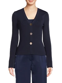 Misook x Lani Lynn Bell-Sleeve Knit Cardigan