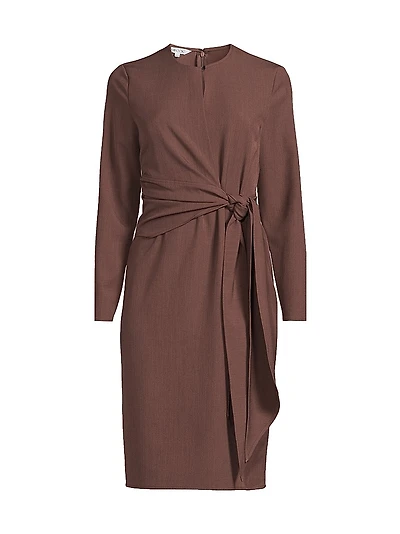 Tie-Waist Stretch Sheath Dress