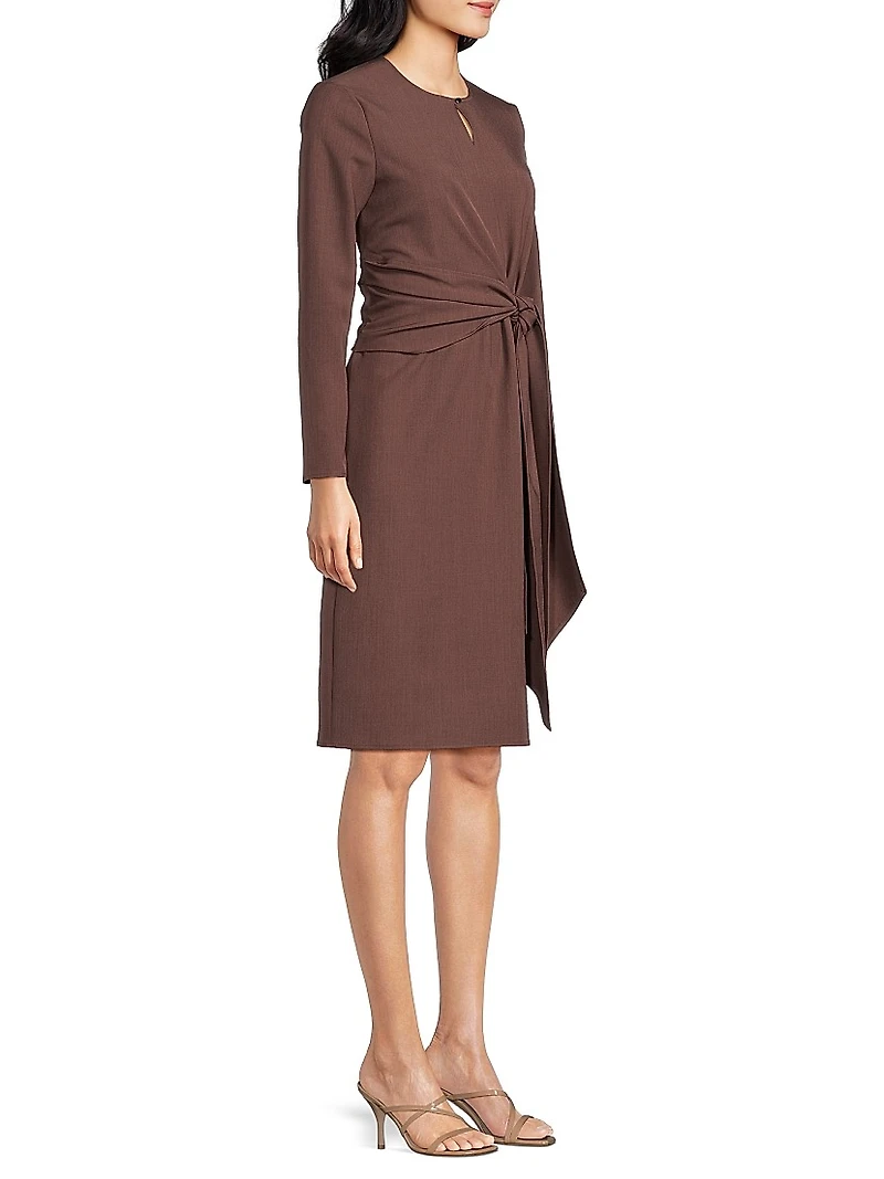 Tie-Waist Stretch Sheath Dress