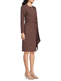Tie-Waist Stretch Sheath Dress