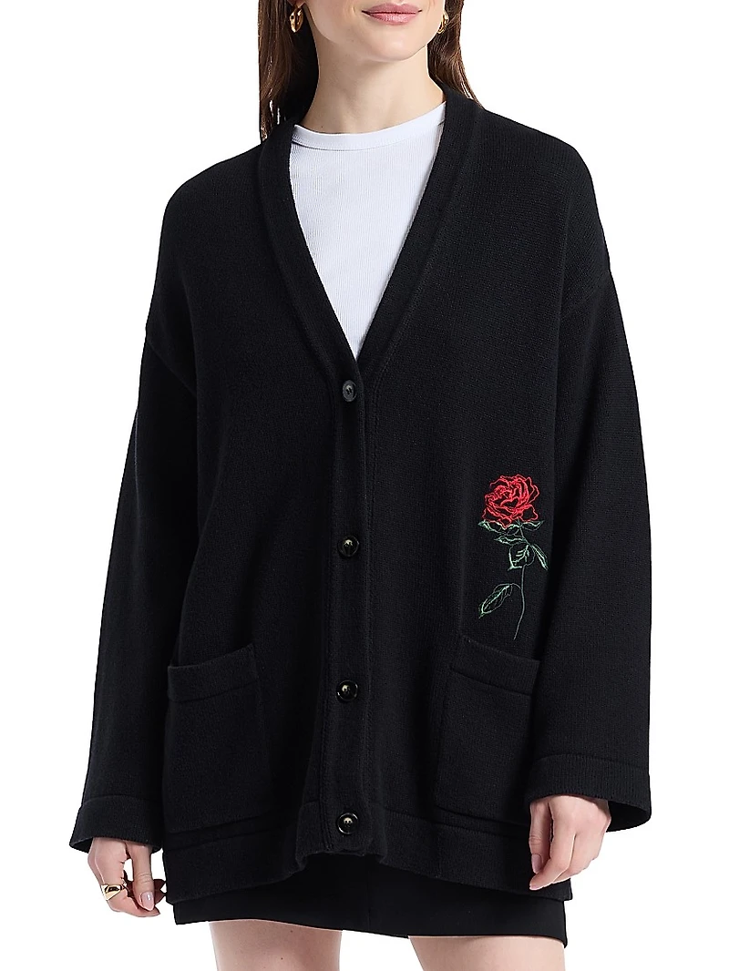 Noa Rose Embroidered Cardigan
