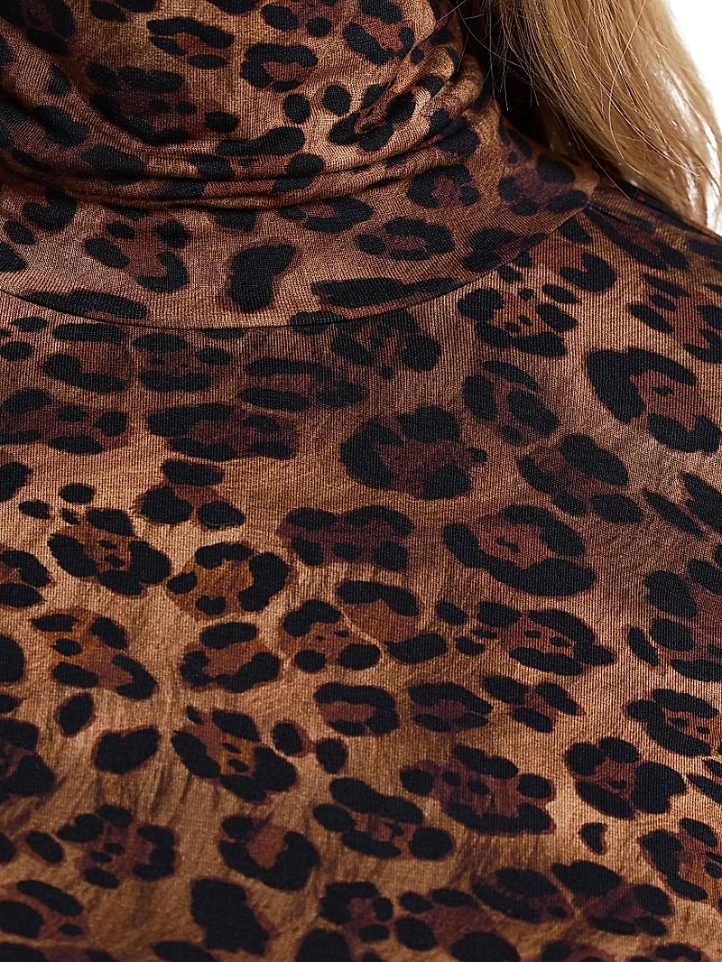 Aubrey Leopard Print Slim-Fit Top