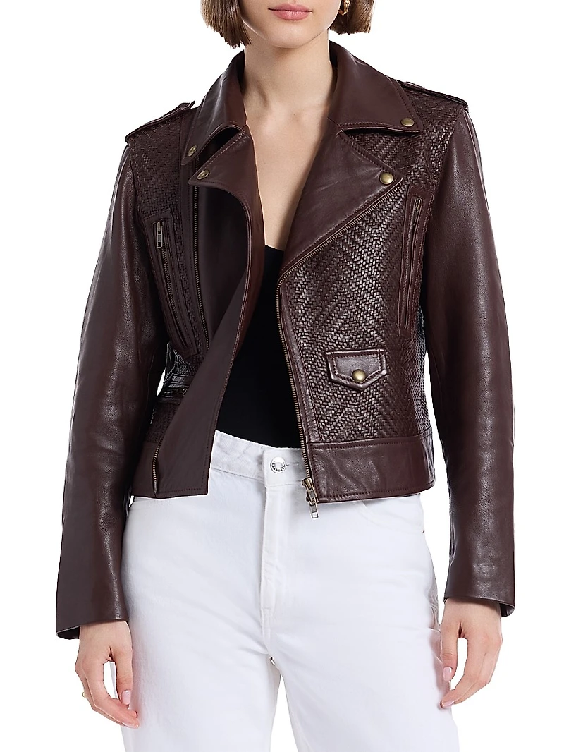 Clara Leather Moto Jacket