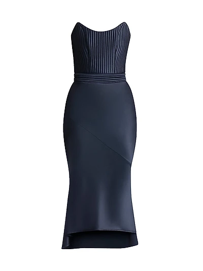 Germaine Stretch-Satin Midi-Dress