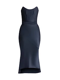 Germaine Stretch-Satin Midi-Dress