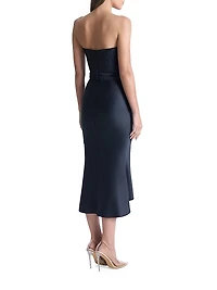 Germaine Stretch-Satin Midi-Dress