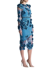 Chimera Floral Mesh Midi-Dress