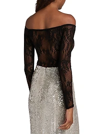 Peonie Lace Off-The-Shoulder Bodysuit