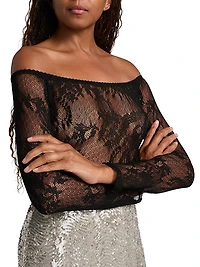 Peonie Lace Off-The-Shoulder Bodysuit
