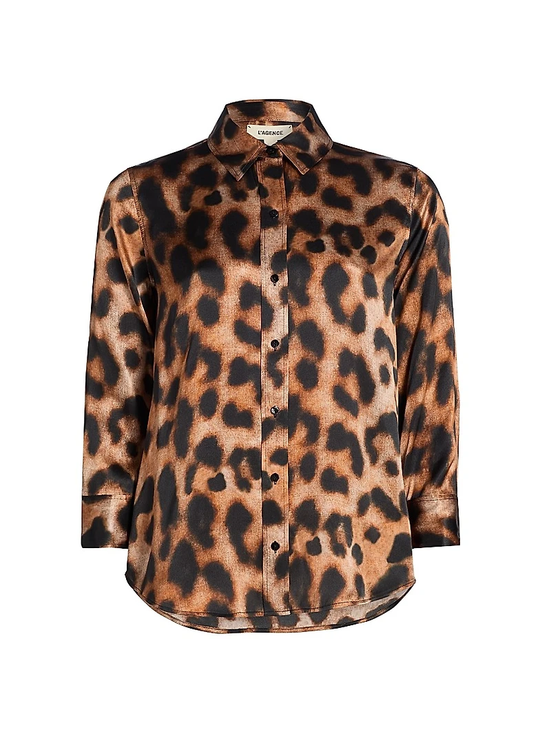 Dani Leopard-Print Silk Blouse