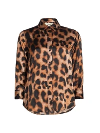 Dani Leopard-Print Silk Blouse
