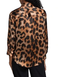 Dani Leopard-Print Silk Blouse