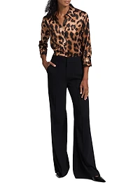 Dani Leopard-Print Silk Blouse