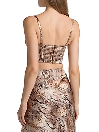 Sonya Snake Print Silk Bralette