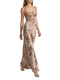 Sonya Snake Print Silk Bralette