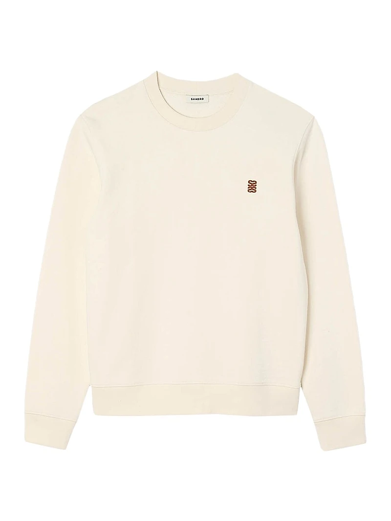 Oversized Sweatshirt with Leather Patch