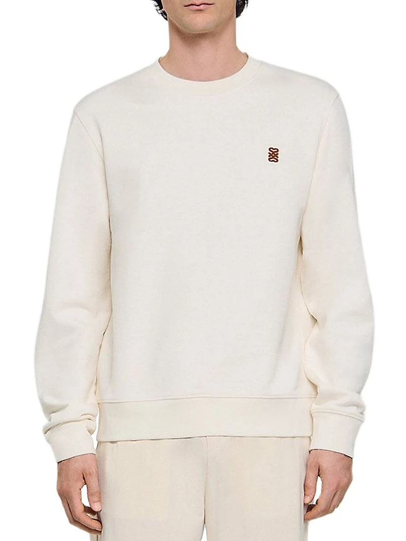 Oversized Sweatshirt with Leather Patch