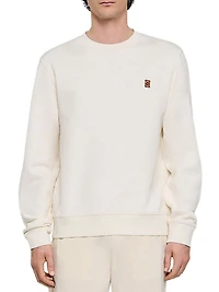 Oversized Sweatshirt with Leather Patch