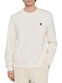 Oversized Sweatshirt with Leather Patch