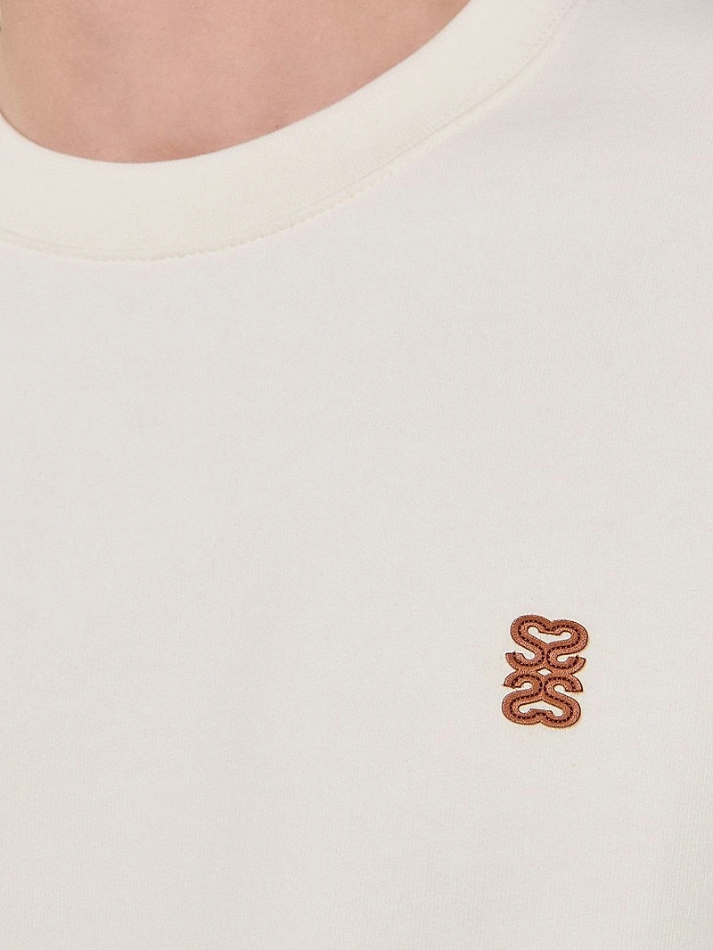 Oversized Sweatshirt with Leather Patch