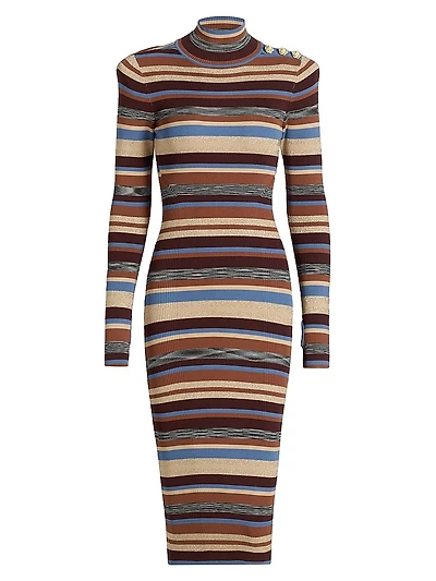 Larelle Striped Midi Sweaterdress