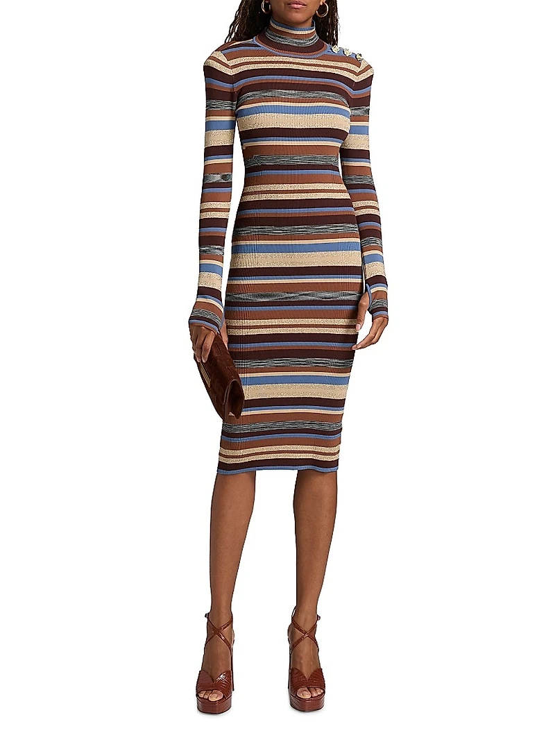 Larelle Striped Midi Sweaterdress