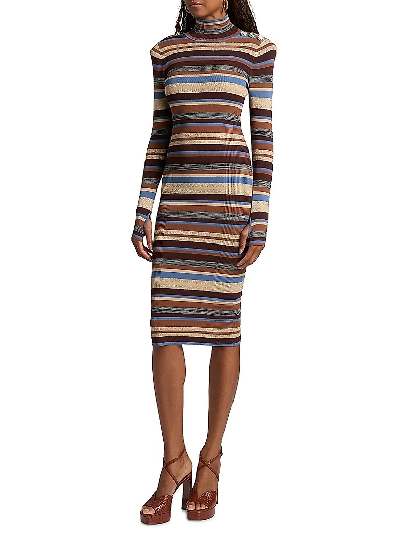 Larelle Striped Midi Sweaterdress