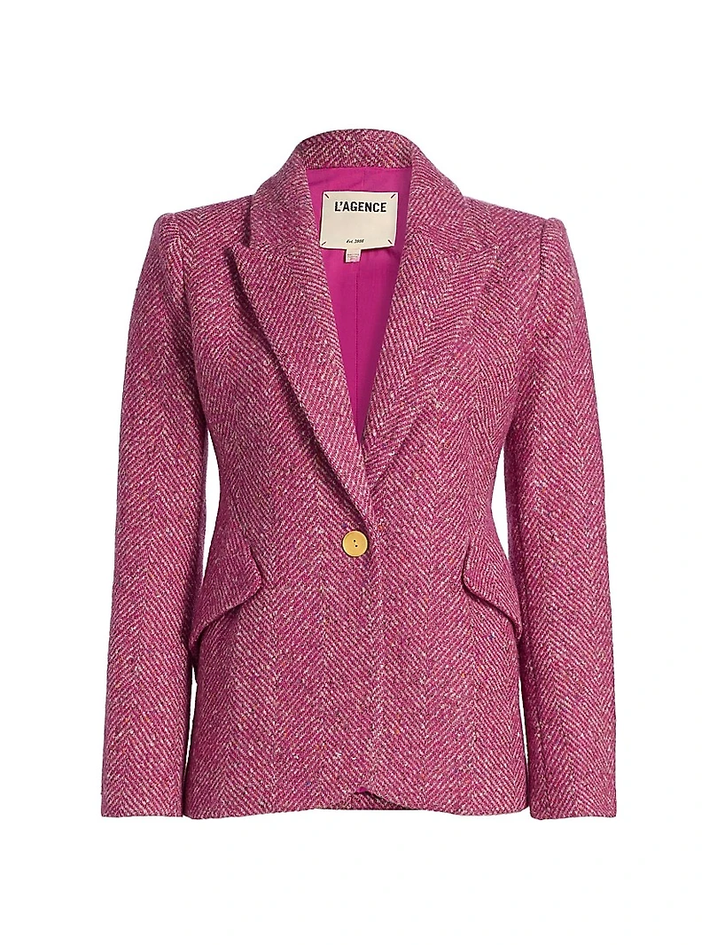 Chamberlain Herringbone Wool-Blend Single-Breasted Blazer