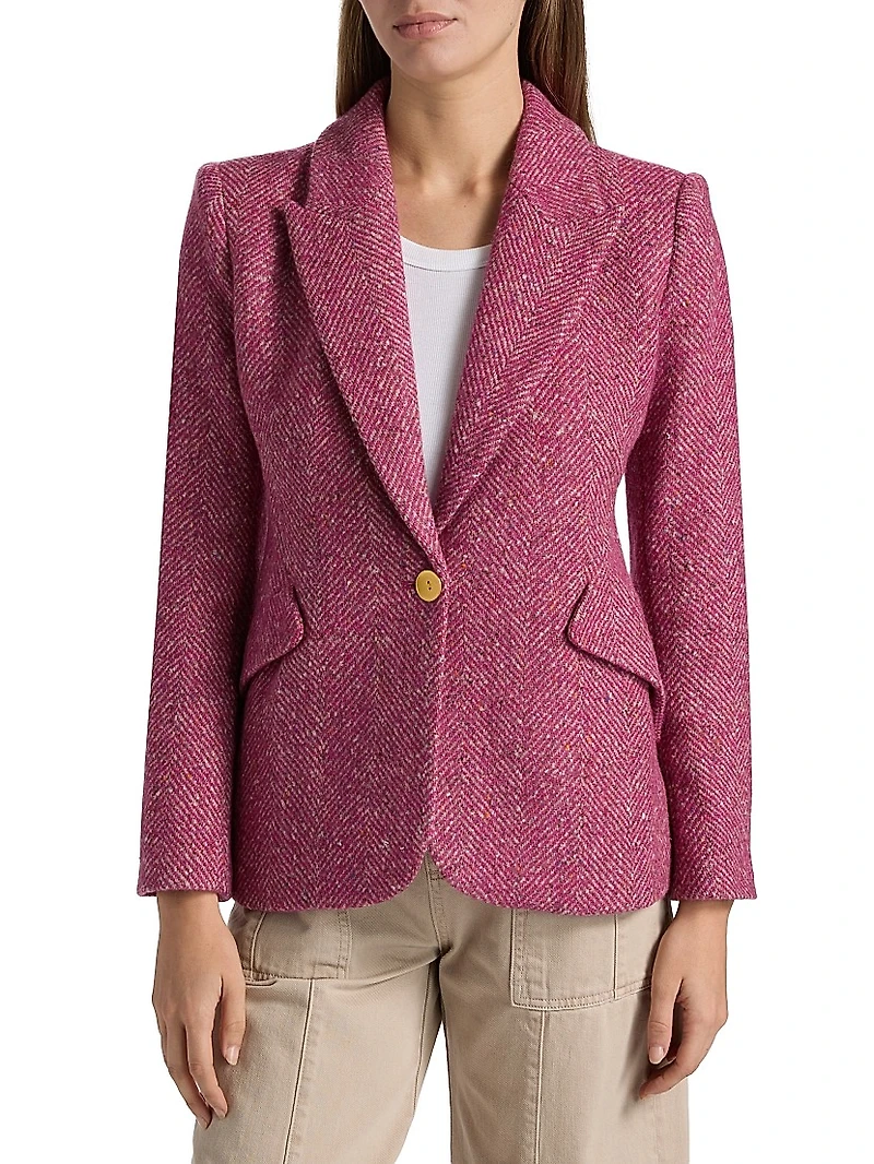 Chamberlain Herringbone Wool-Blend Single-Breasted Blazer