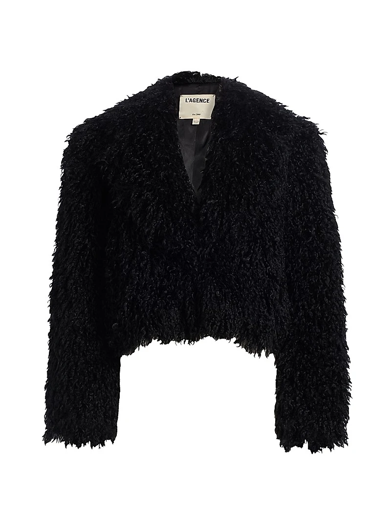 Aura Faux-Fur Cropped Coat