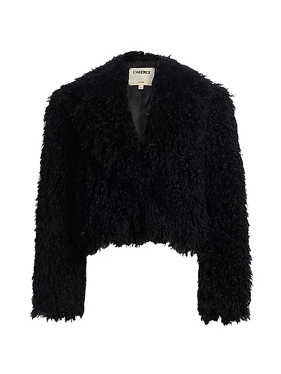 Aura Faux-Fur Cropped Coat