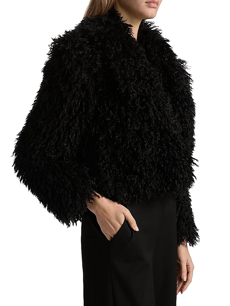 Aura Faux-Fur Cropped Coat