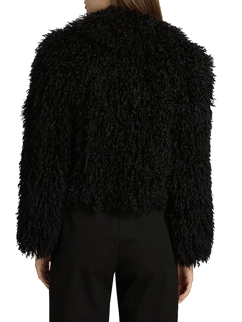 Aura Faux-Fur Cropped Coat