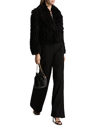 Aura Faux-Fur Cropped Coat