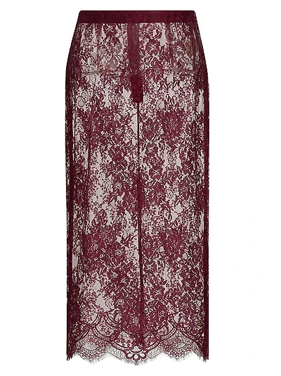 Makena Sheer Floral Lace Pencil Skirt