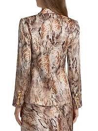 Colin Snake Silk Double-Breasted Blazer