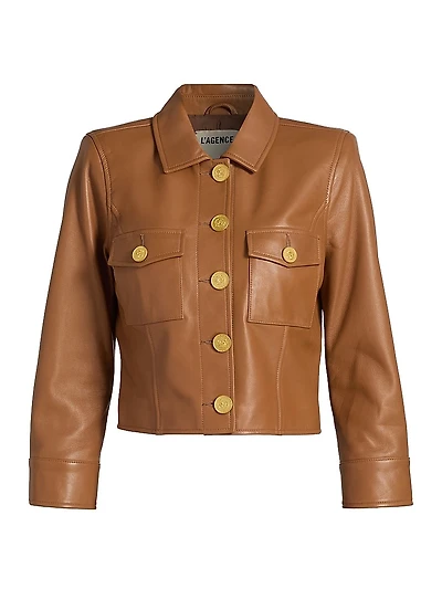 Kumi Leather Cropped Jacket