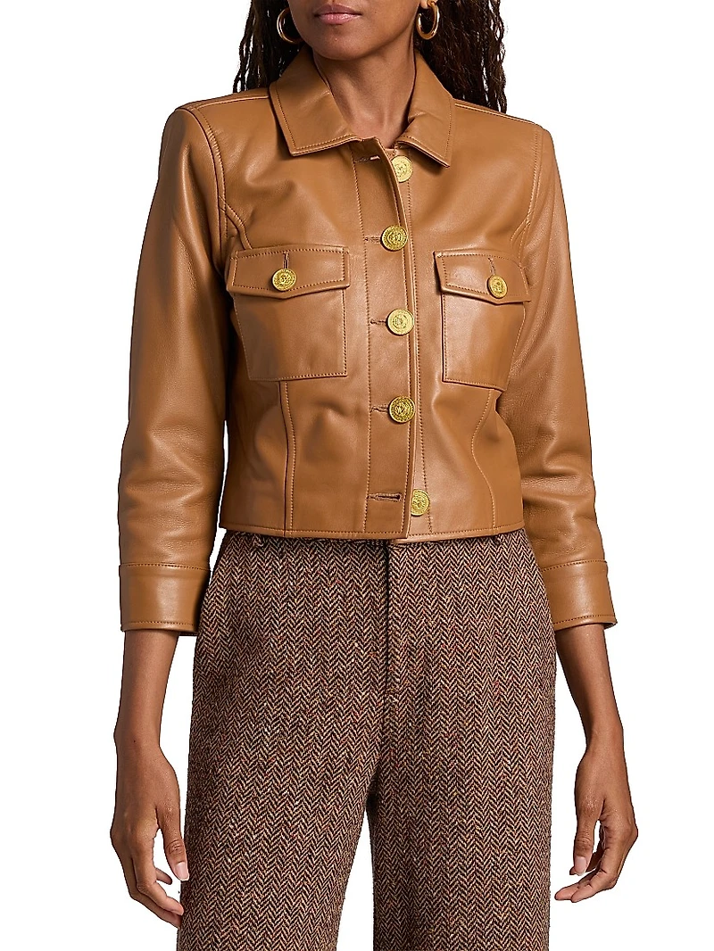 Kumi Leather Cropped Jacket