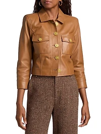 Kumi Leather Cropped Jacket