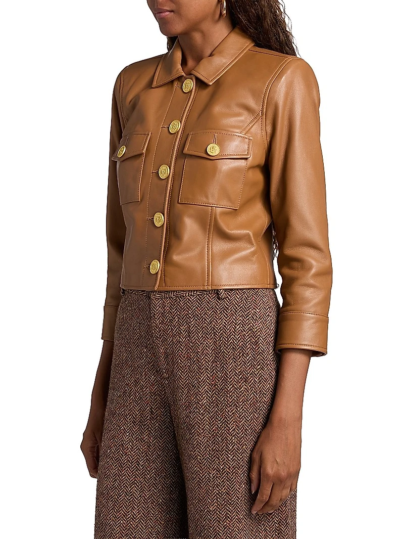 Kumi Leather Cropped Jacket