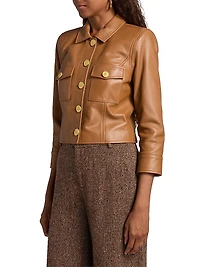 Kumi Leather Cropped Jacket