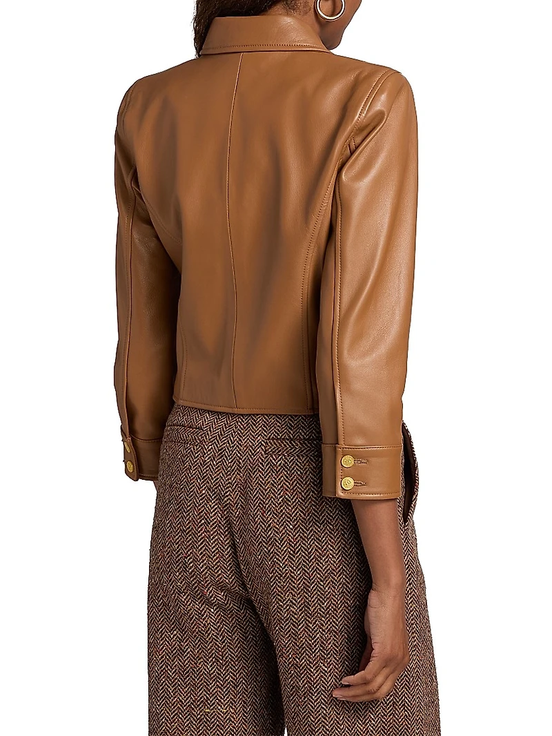 Kumi Leather Cropped Jacket