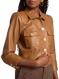 Kumi Leather Cropped Jacket