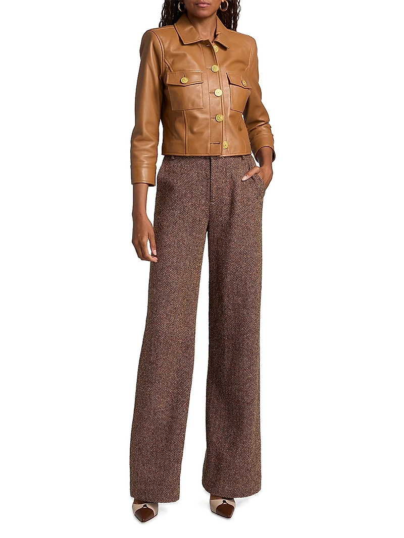 Kumi Leather Cropped Jacket