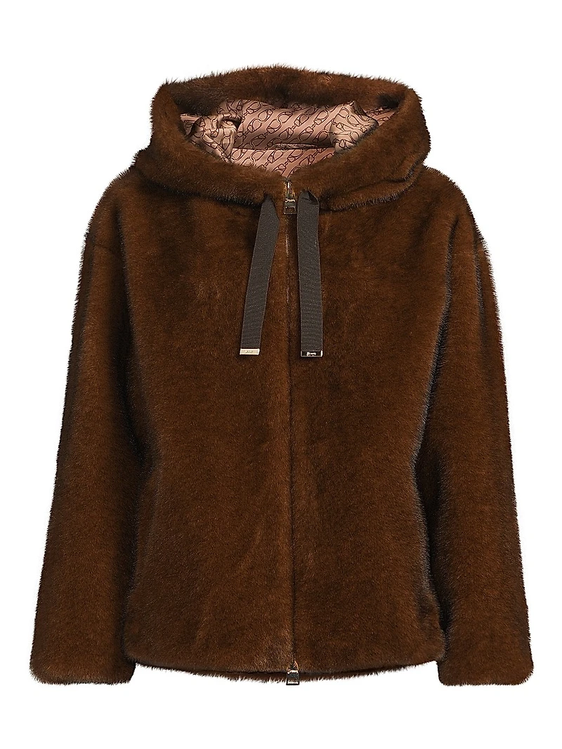 Melange Faux-Fur Blouson Jacket