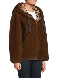 Melange Faux-Fur Blouson Jacket