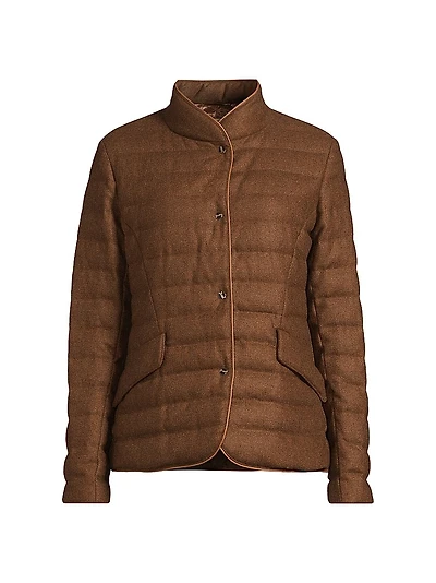 Quilted Virgin Wool-Blend Down Blazer